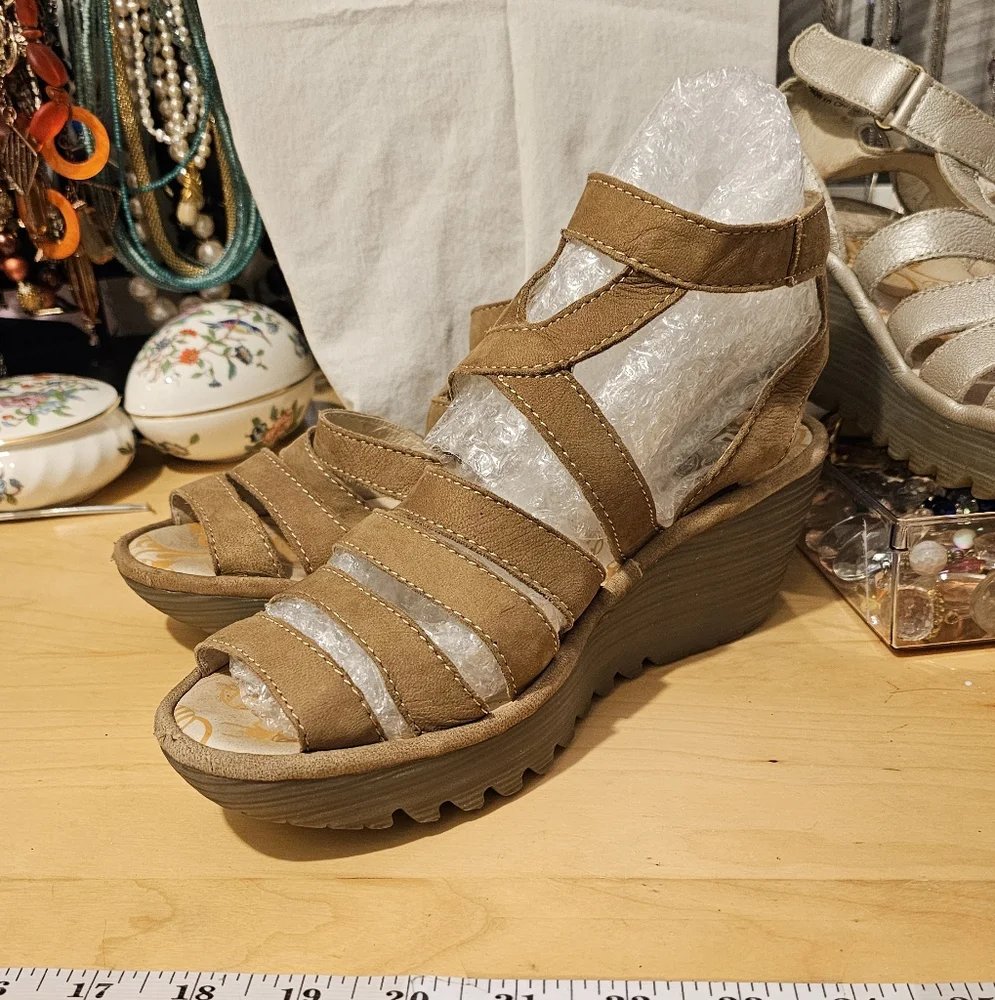 Fly London wedge sandals size 38 - Picture 1 of 10